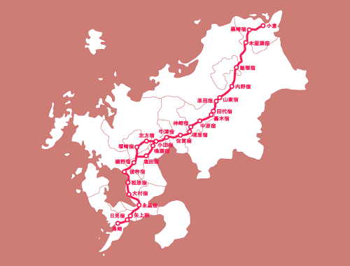 長崎街道地図 長崎街道地図